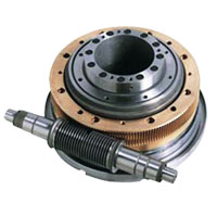 Roue et vis sans fin avec double demie-vis de pr�cision OTT �quipant les plateaux diviseurs